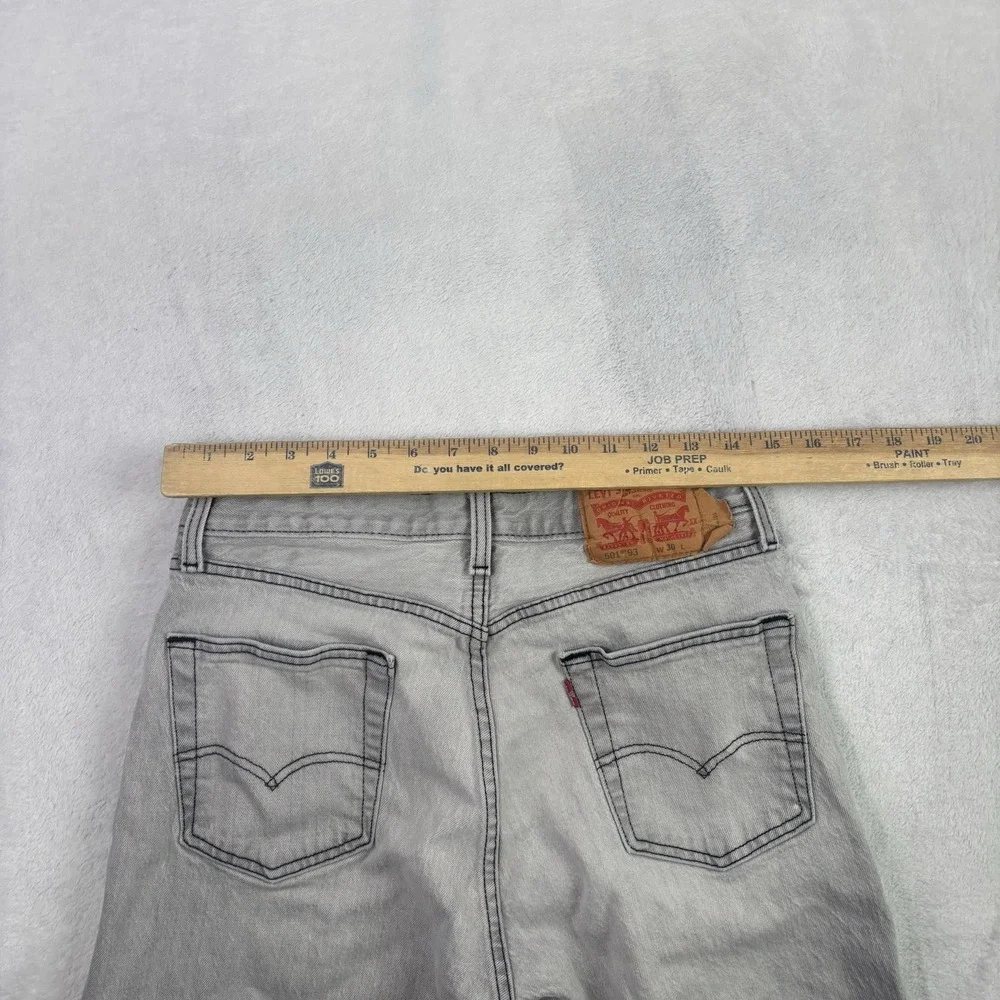 Levi's 501 93 Selvedge Acid Washed Grey Denim Jeans Men's 28